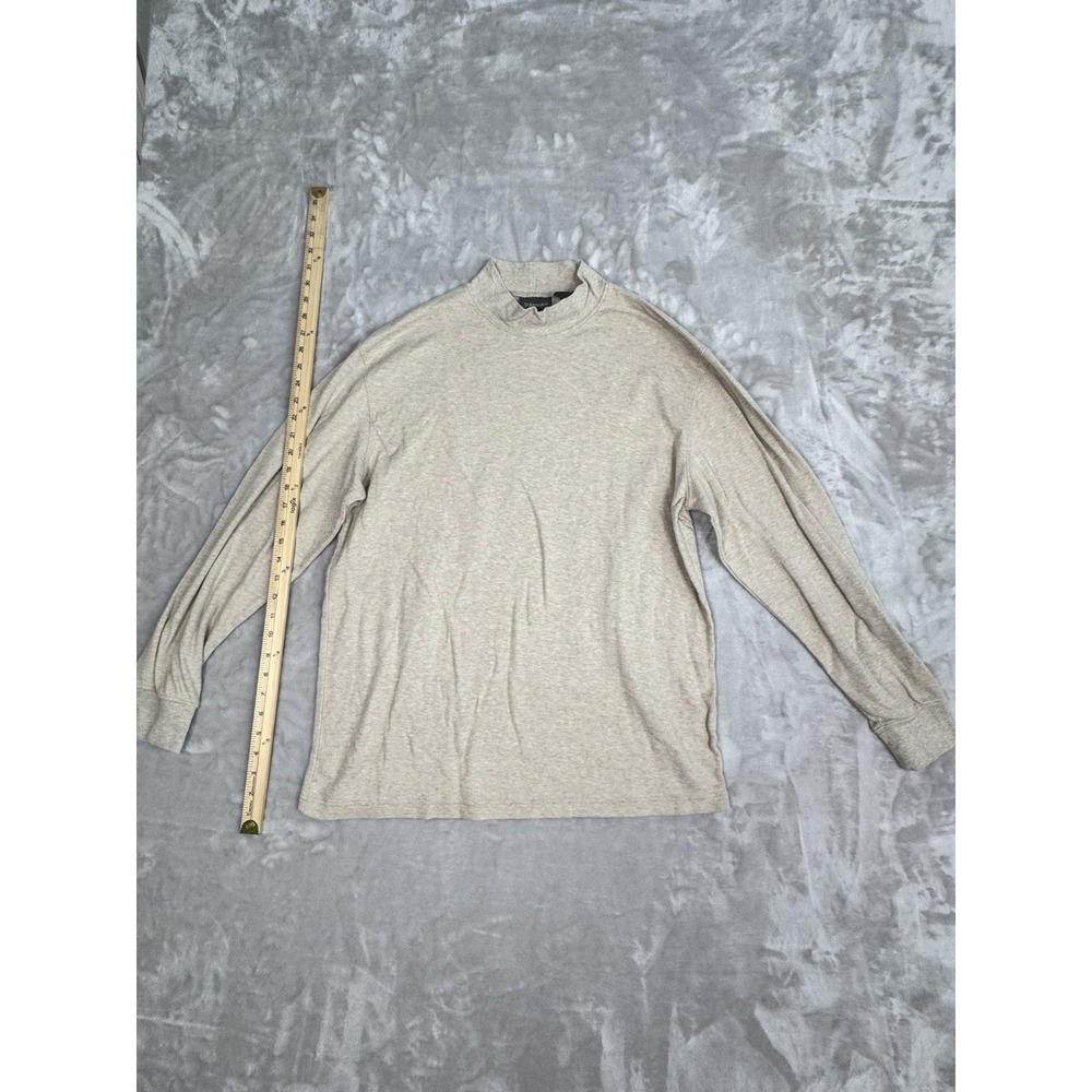 Vtg St Johns Bay Shirt Mens Large Gray Turtle Neck Long Sleeve Stretch Pullover